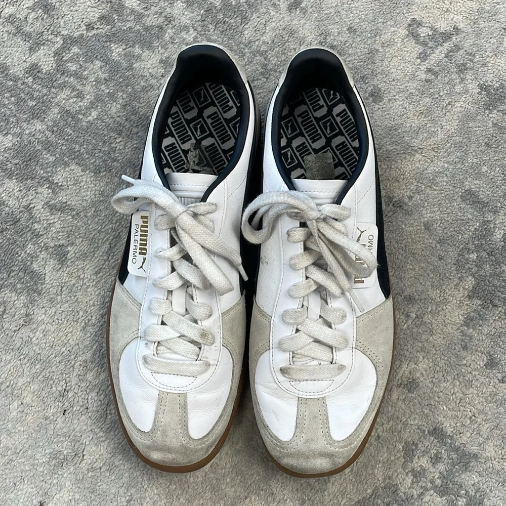 New Puma Palermo Leather Sneaker White Vapor Gray Shoe Mens Size 13